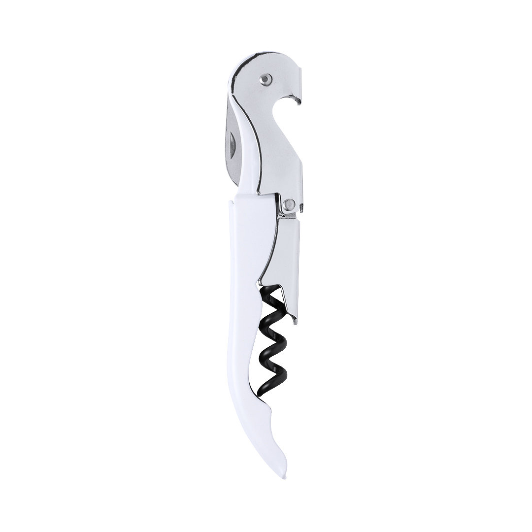 Apribottiglia Cavatappi in Acciaio Inox-Bianco